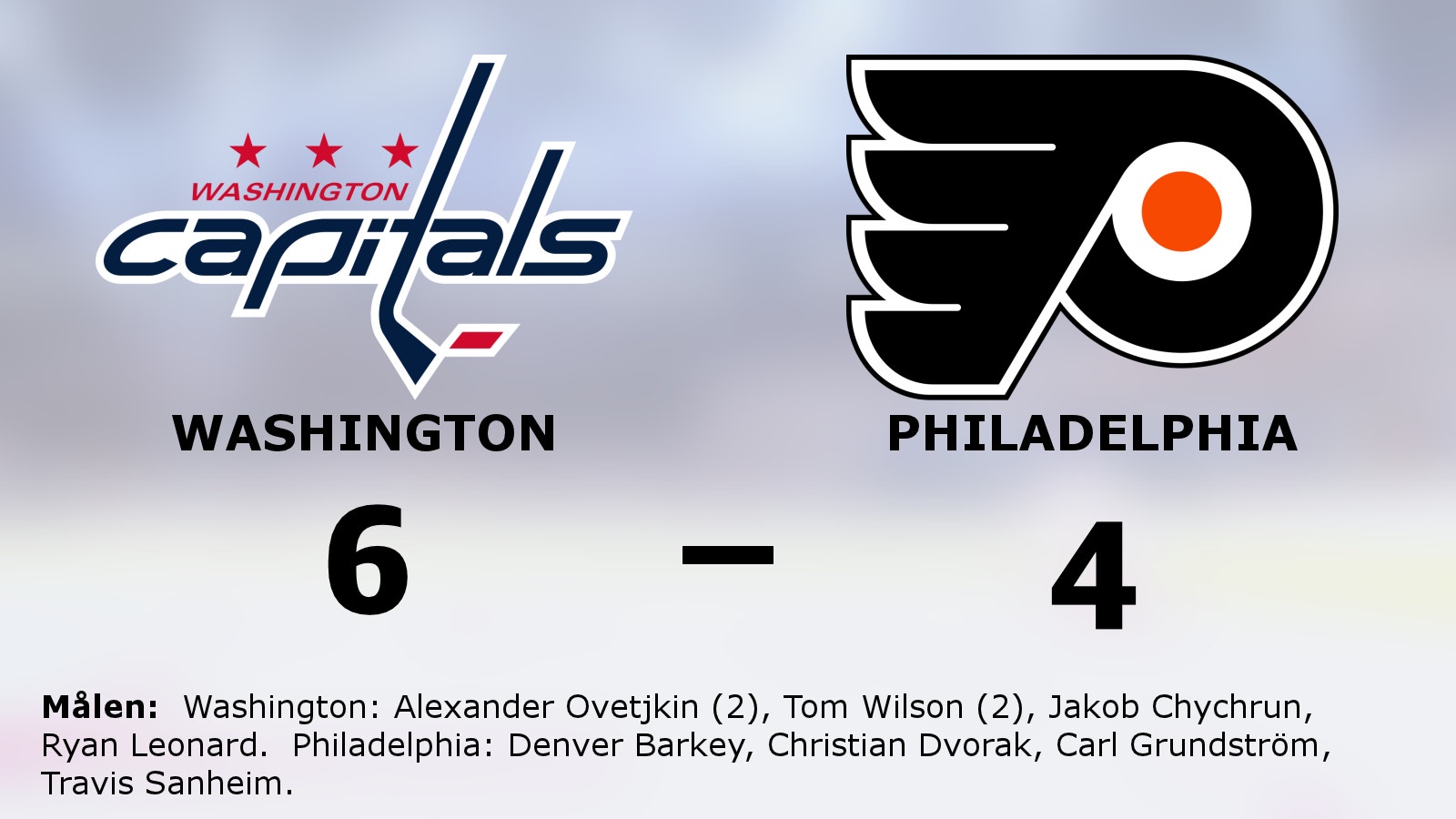 Washington vann mot Philadelphia i NHL