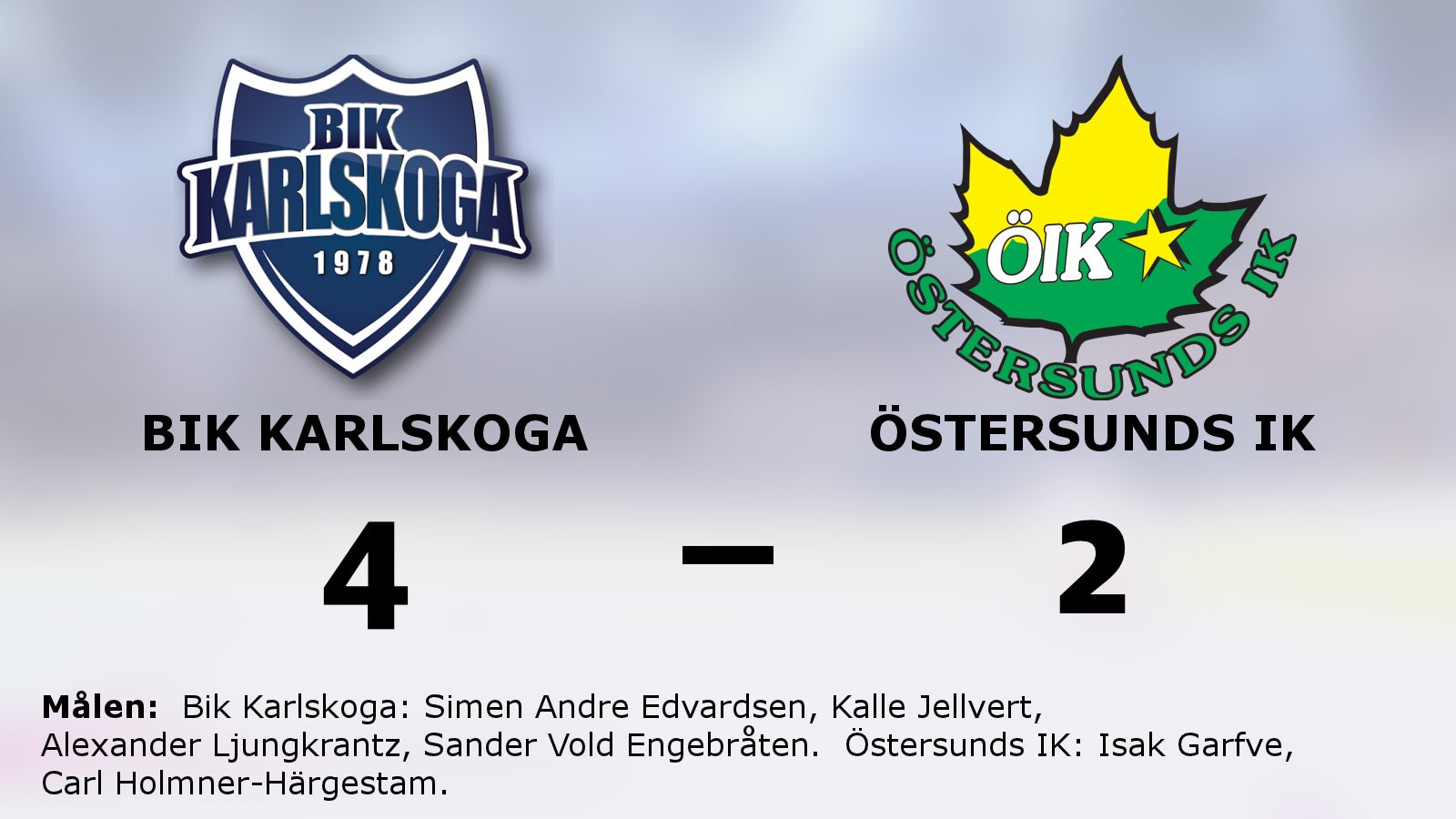 Tre poäng till Bik Karlskoga efter avgörande i slutperioden mot Östersunds IK