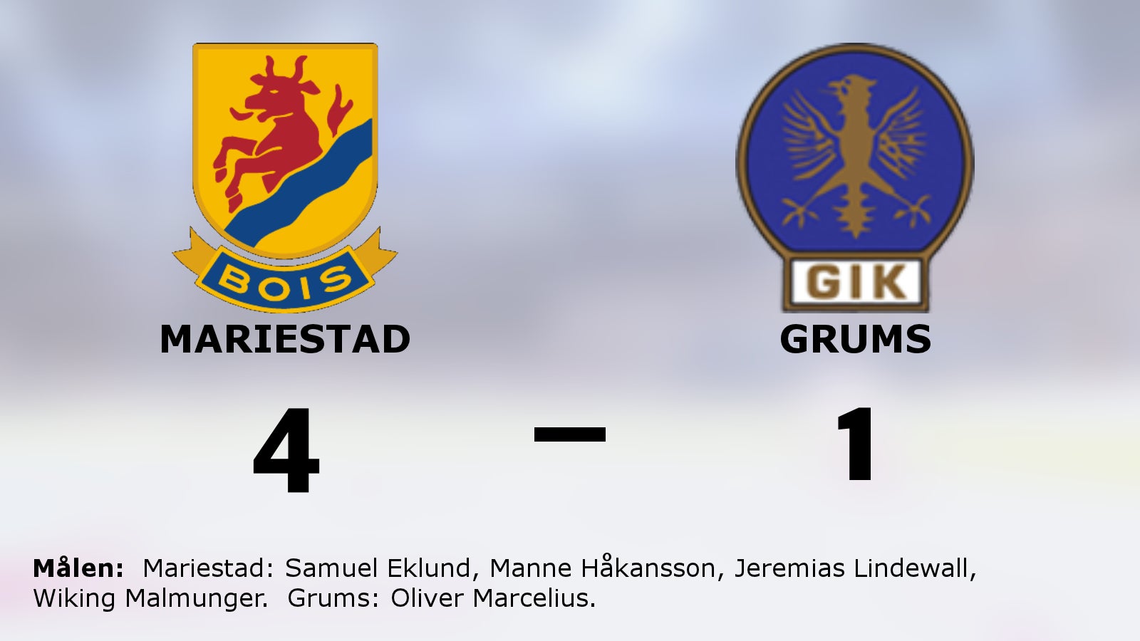 Ny seger för Mariestad mot favoritmotståndet