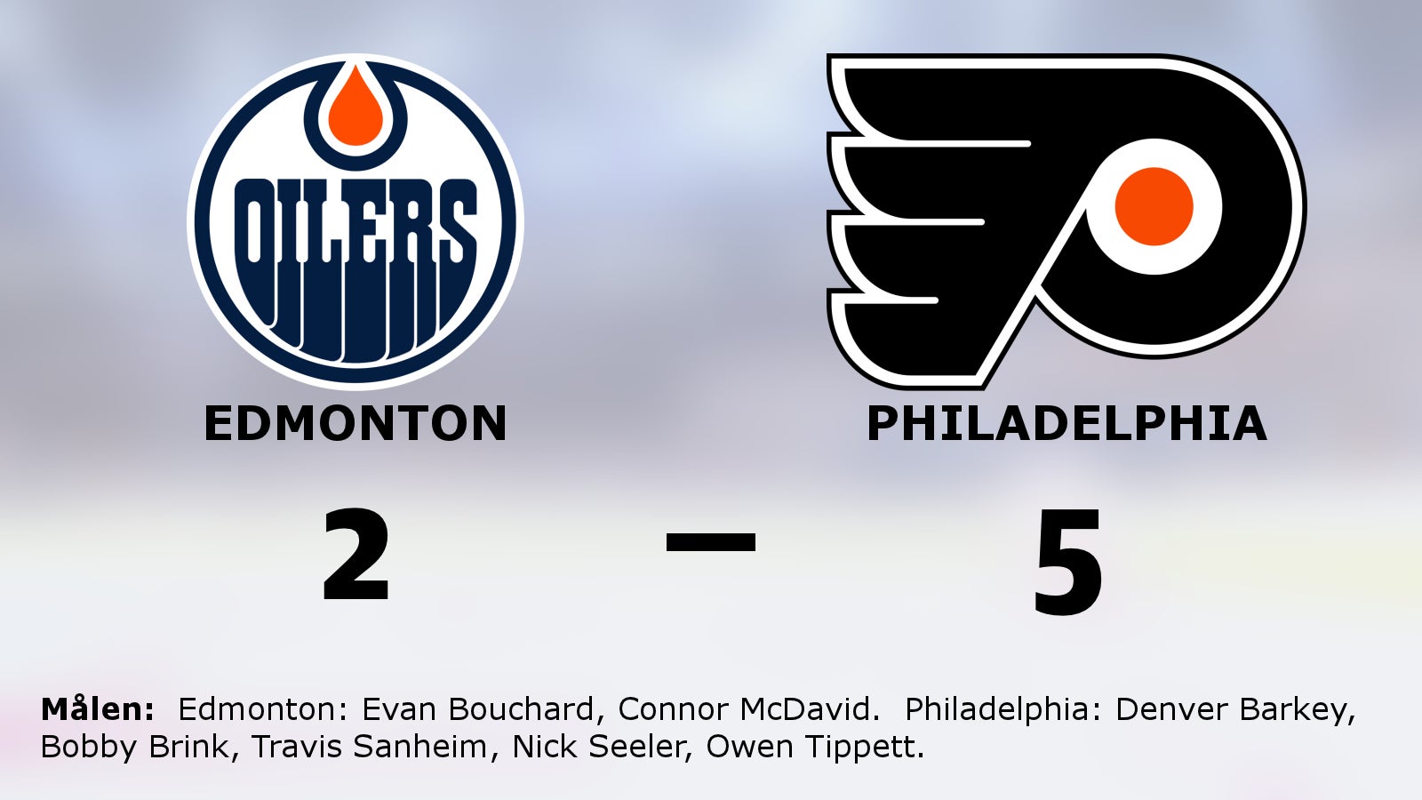 Philadelphia vann mot Edmonton i NHL