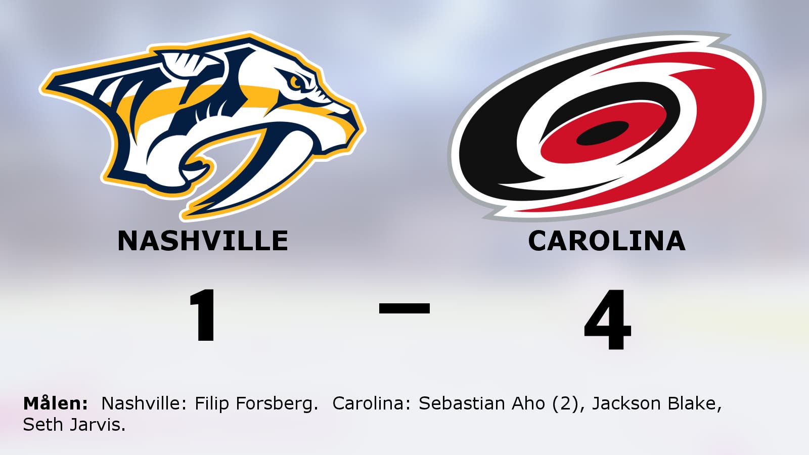 Carolina tog ännu en seger – 4–1 mot Nashville
