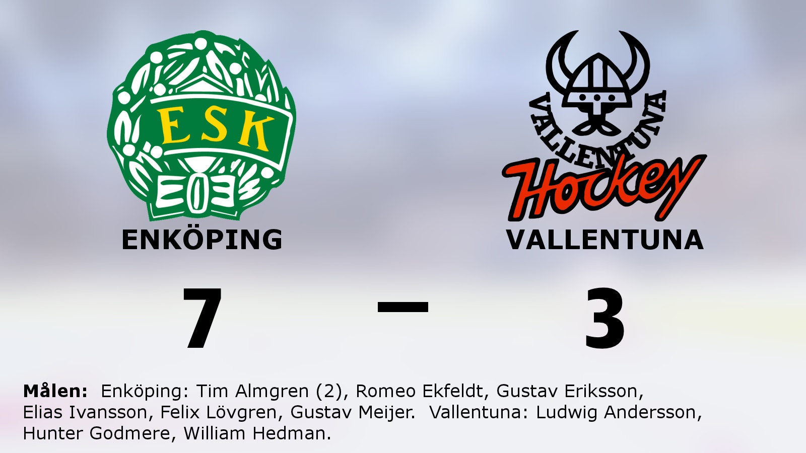 Tim Almgren gjorde två mål när Enköping vann mot Vallentuna