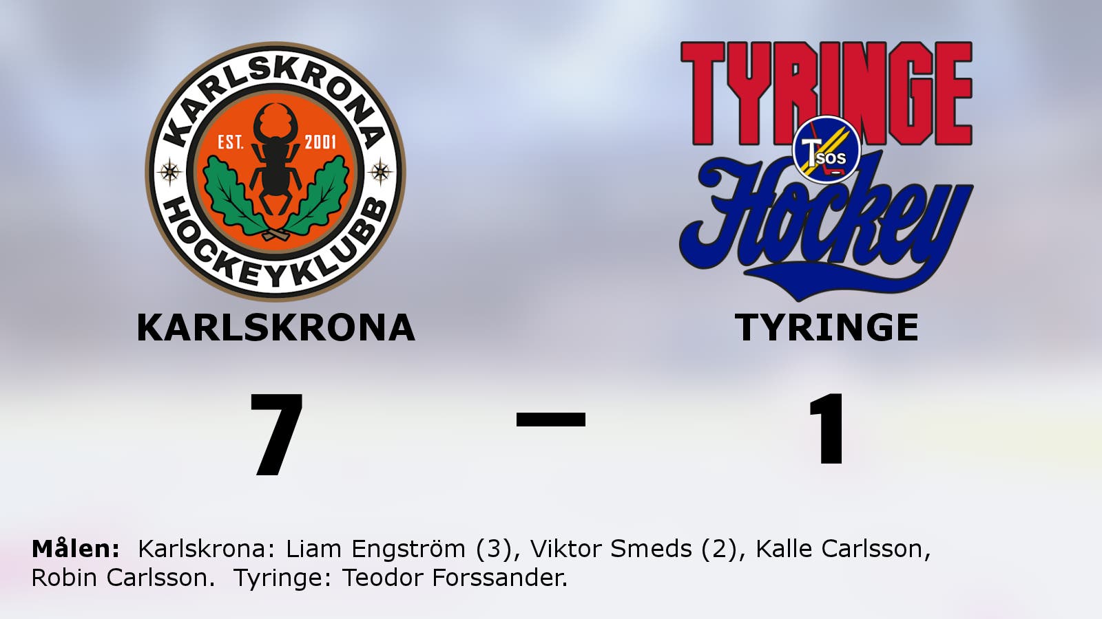Karlskrona utklassade Tyringe – seger med 7–1