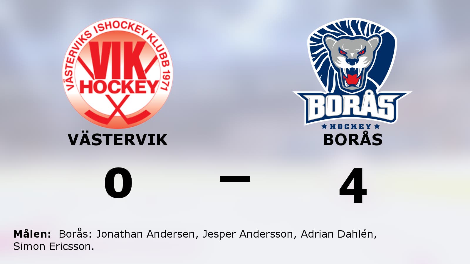 Borås segerrad fortsätter efter 4–0 mot Västervik