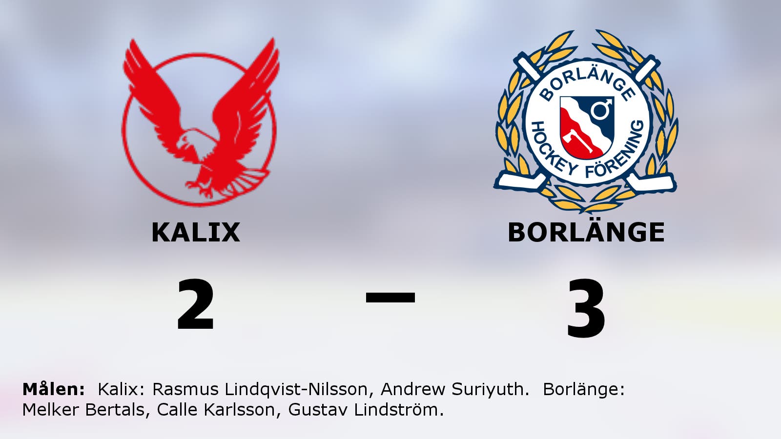 Borlänges fina svit håller i sig efter 3–2 mot Kalix