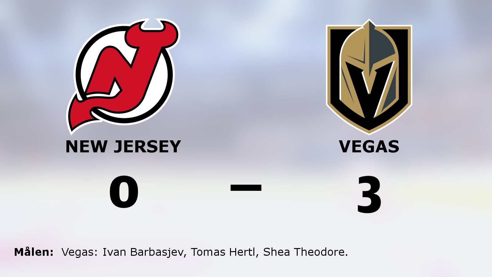 Vegas segrade i toppmötet mot New Jersey