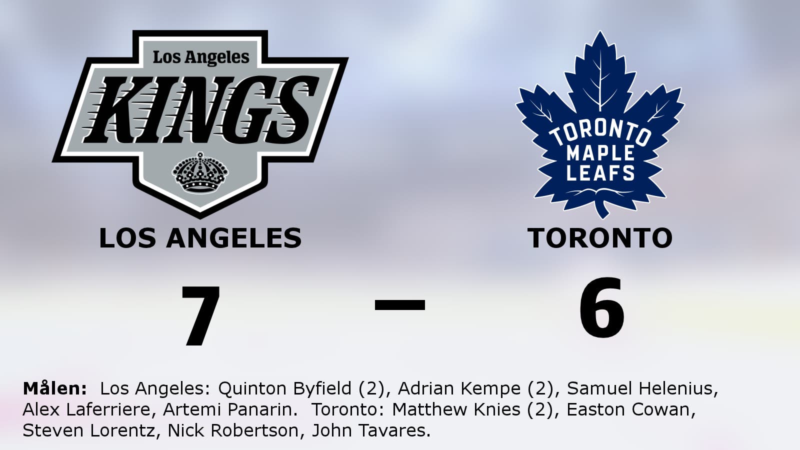 Los Angeles vann – avgjorde i förlängningen mot Toronto