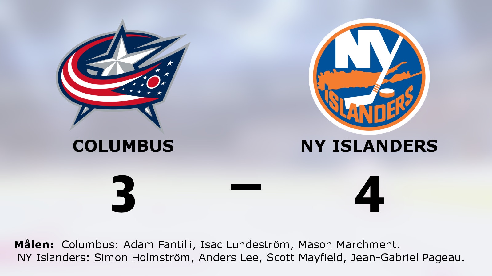 NY Islanders avgjorde i förlängningen mot Columbus