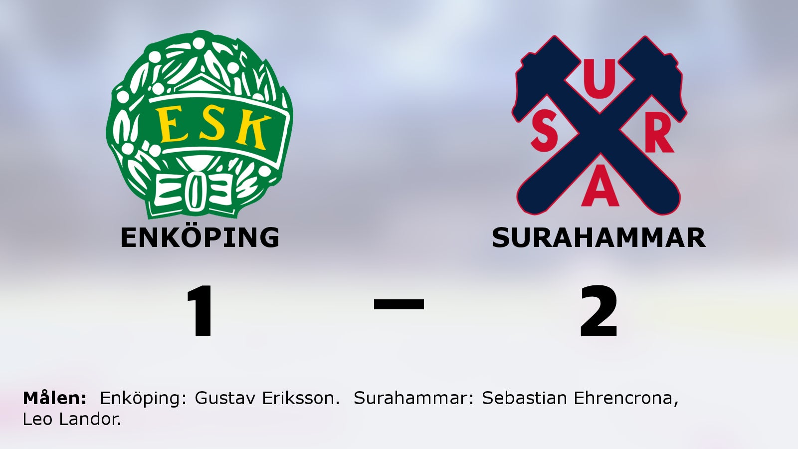 Surahammar vann efter avgörande i tredje perioden mot Enköping