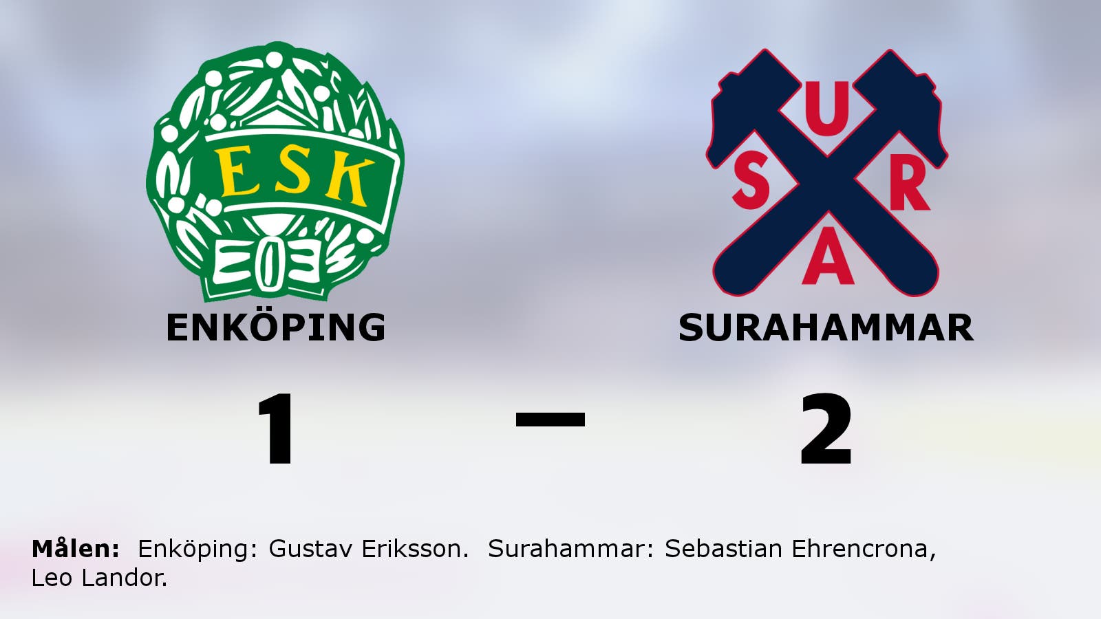 Surahammar vann efter avgörande i tredje perioden mot Enköping