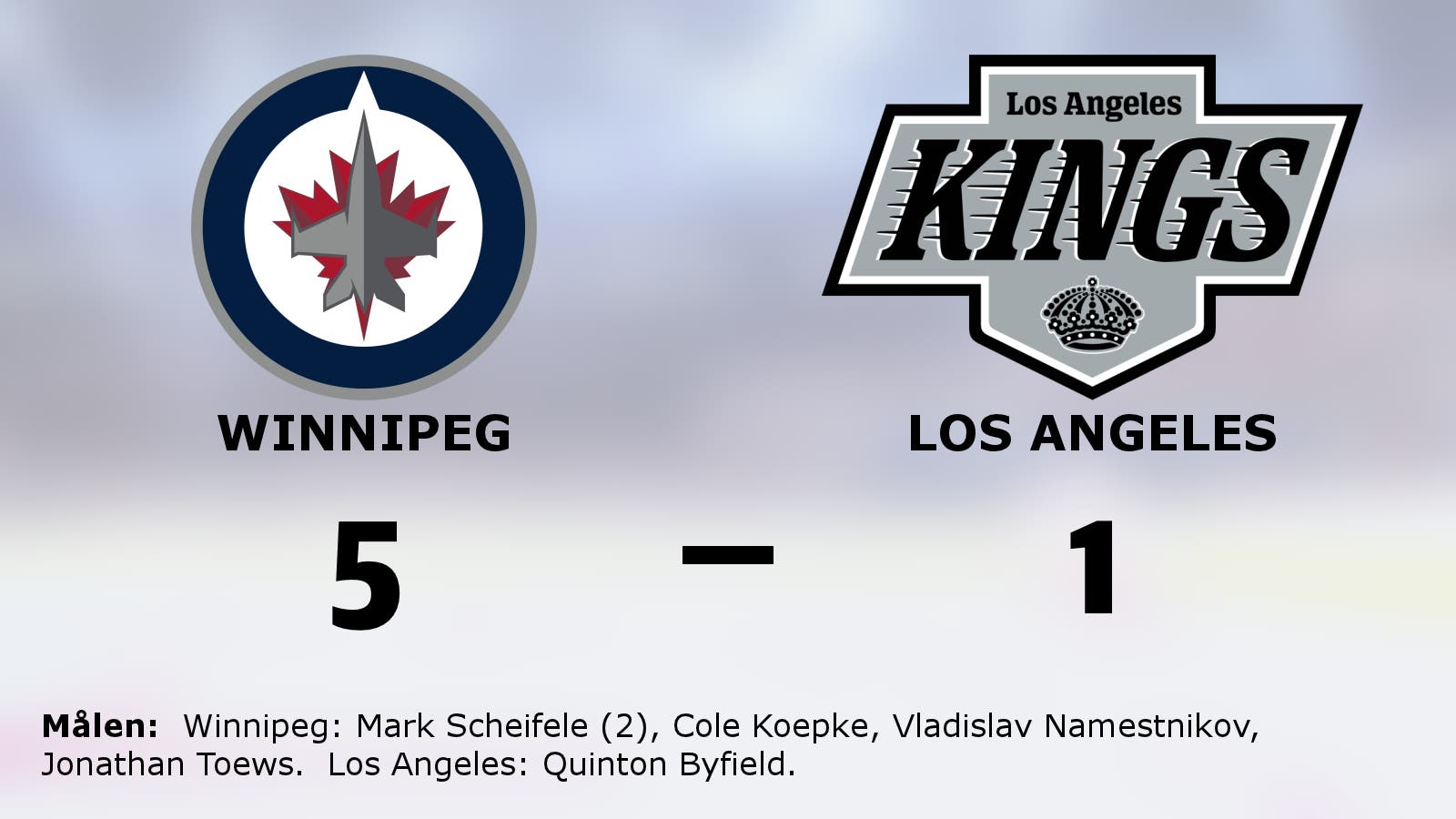 Winnipeg bröt tunga sviten – 5–1 mot Los Angeles