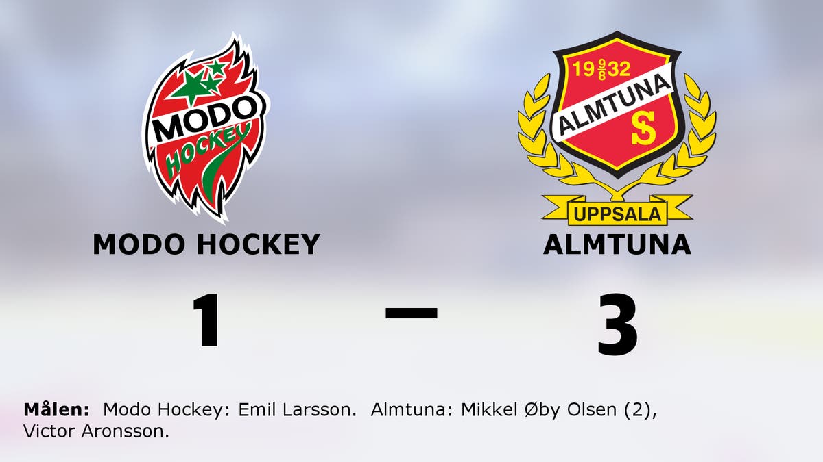 Almtuna vann efter avgörande i tredje perioden mot Modo Hockey