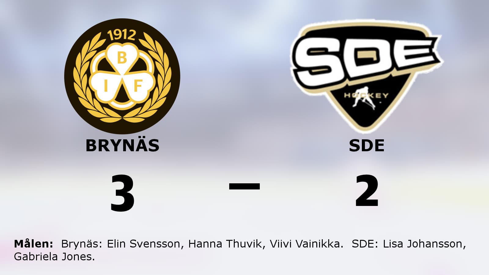 Förlängningsseger för Brynäs mot SDE