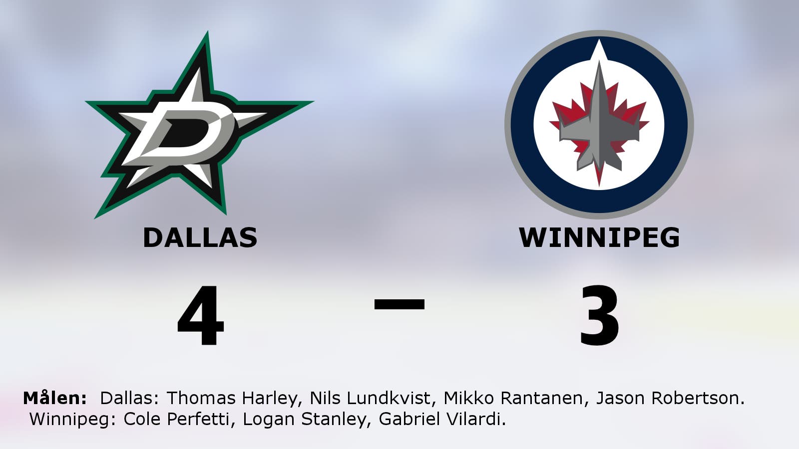 Dallas segerrad mot Winnipeg intakt