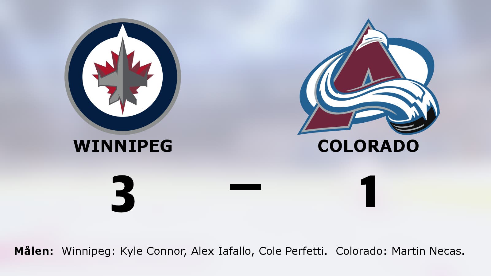 Winnipeg tog hem segern mot Colorado hemma
