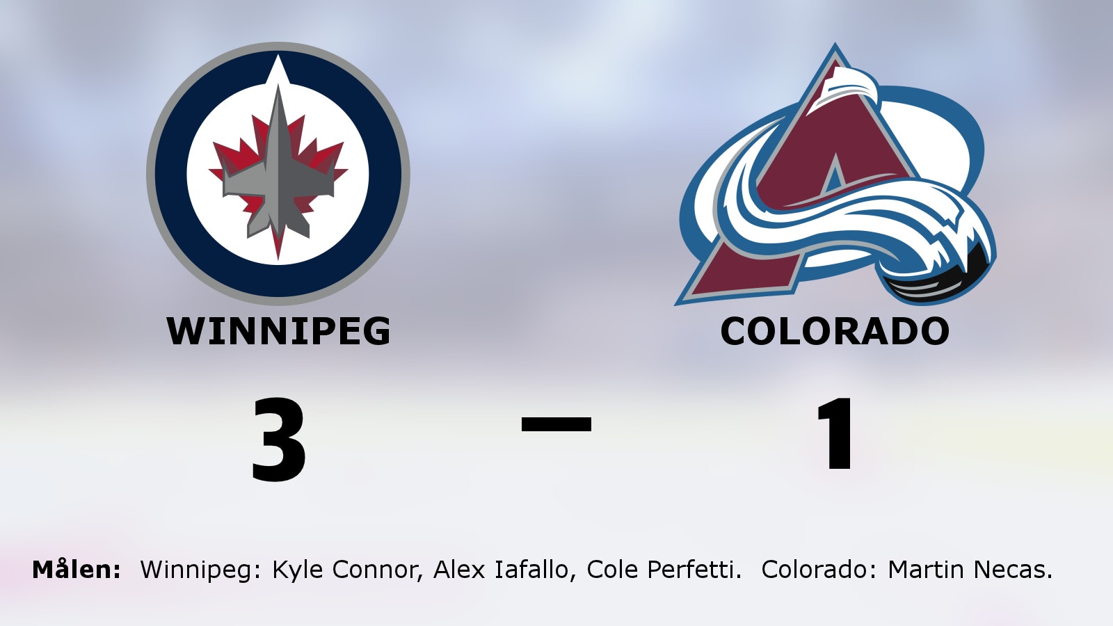 Winnipeg tog hem segern mot Colorado hemma