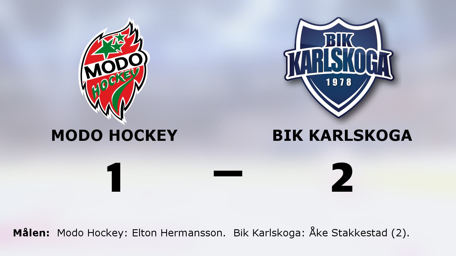 Bik Karlskoga vann i förlängningen mot Modo Hockey