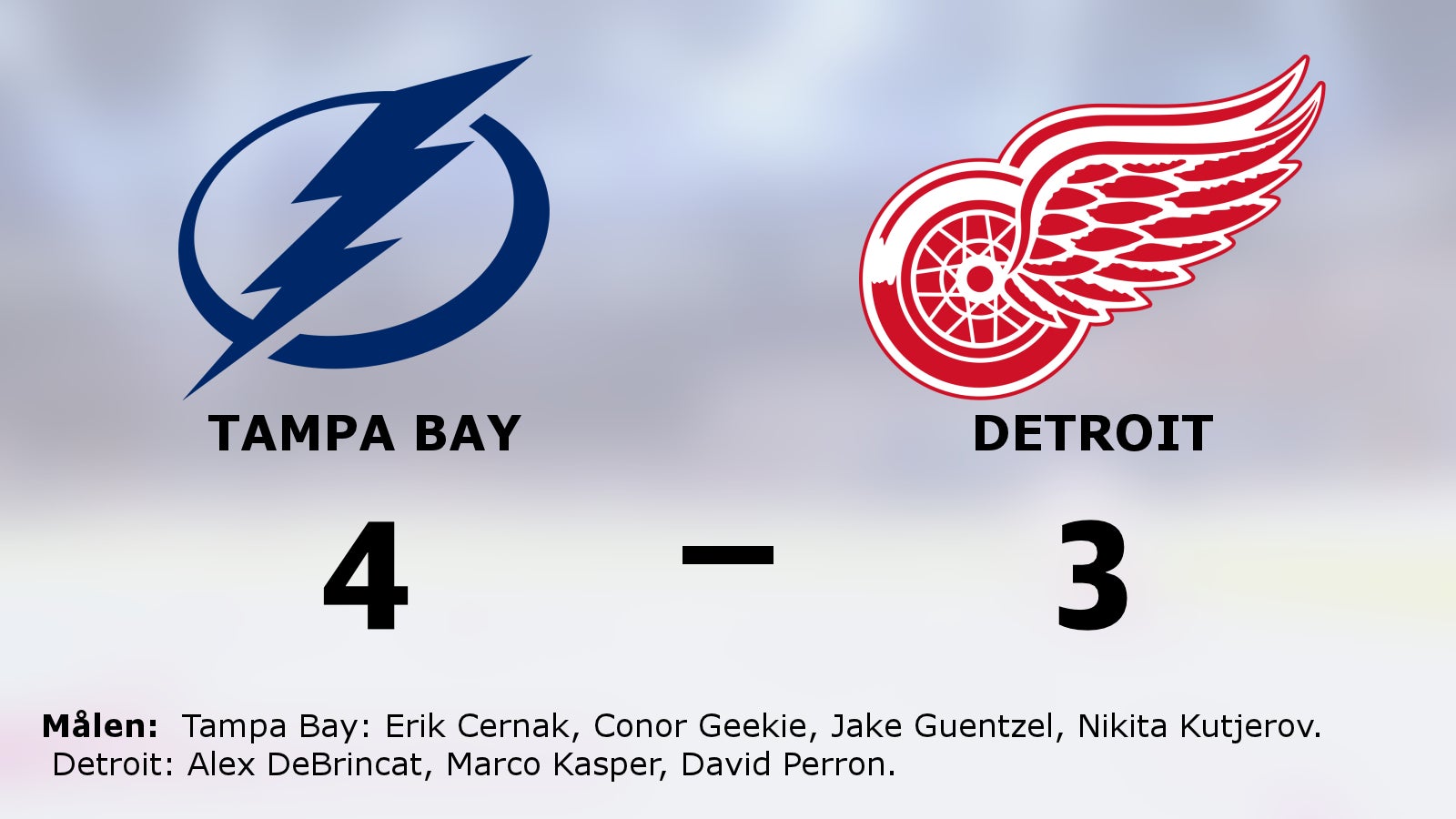 Tampa Bay starkast – segrade efter förlängning mot Detroit