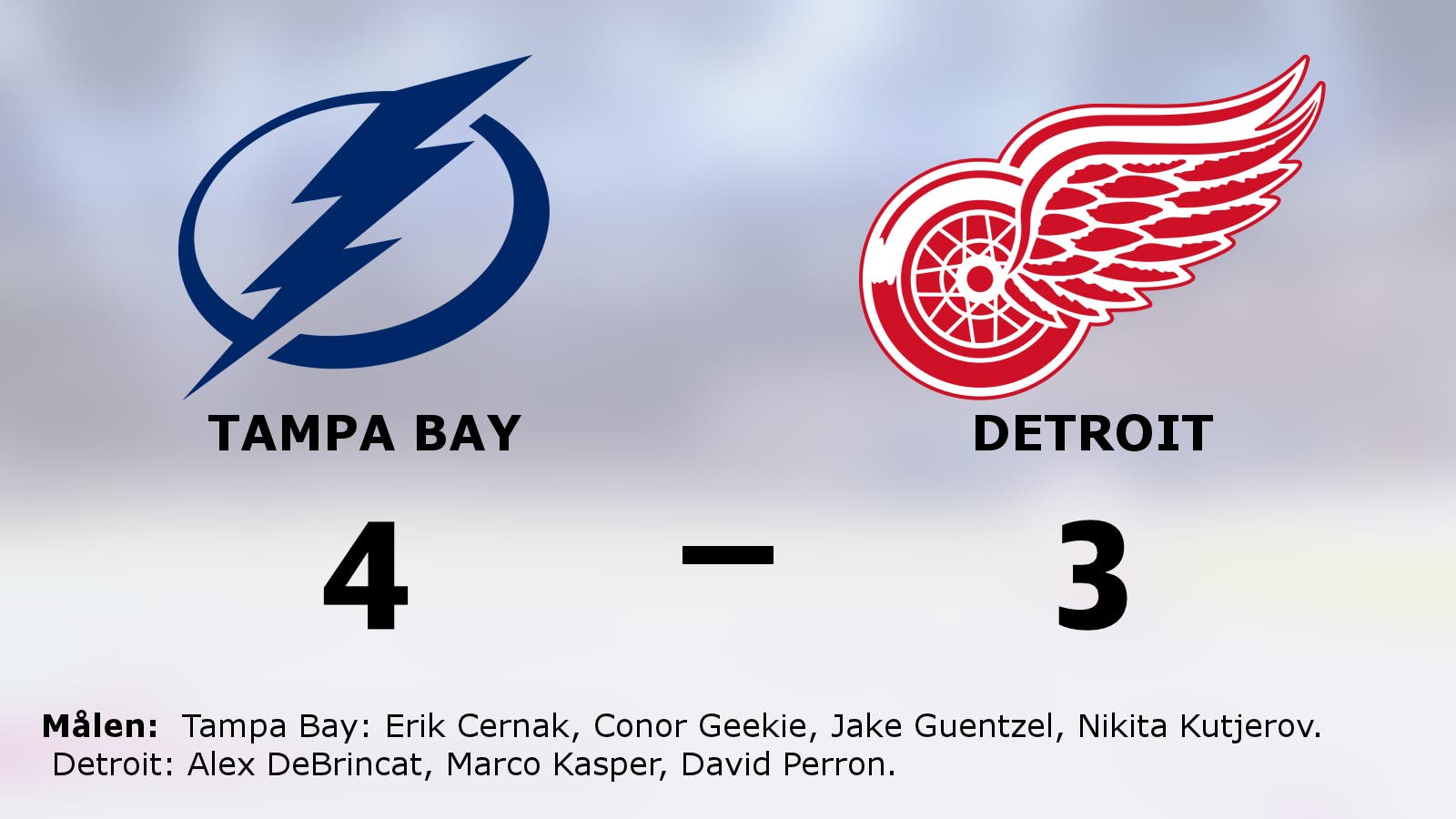 Tampa Bay starkast – segrade efter förlängning mot Detroit