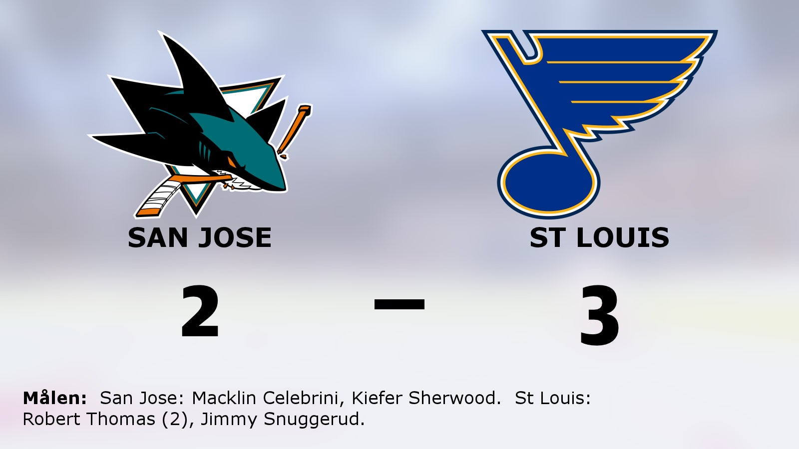 Seger i förlängningen för St Louis mot San Jose