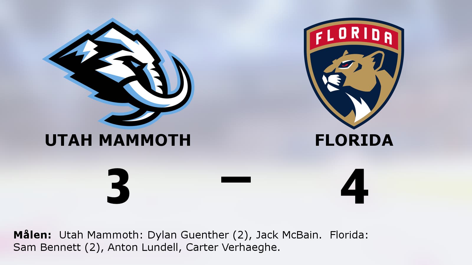 Tre poäng till Florida efter avgörande i slutperioden mot Utah Mammoth