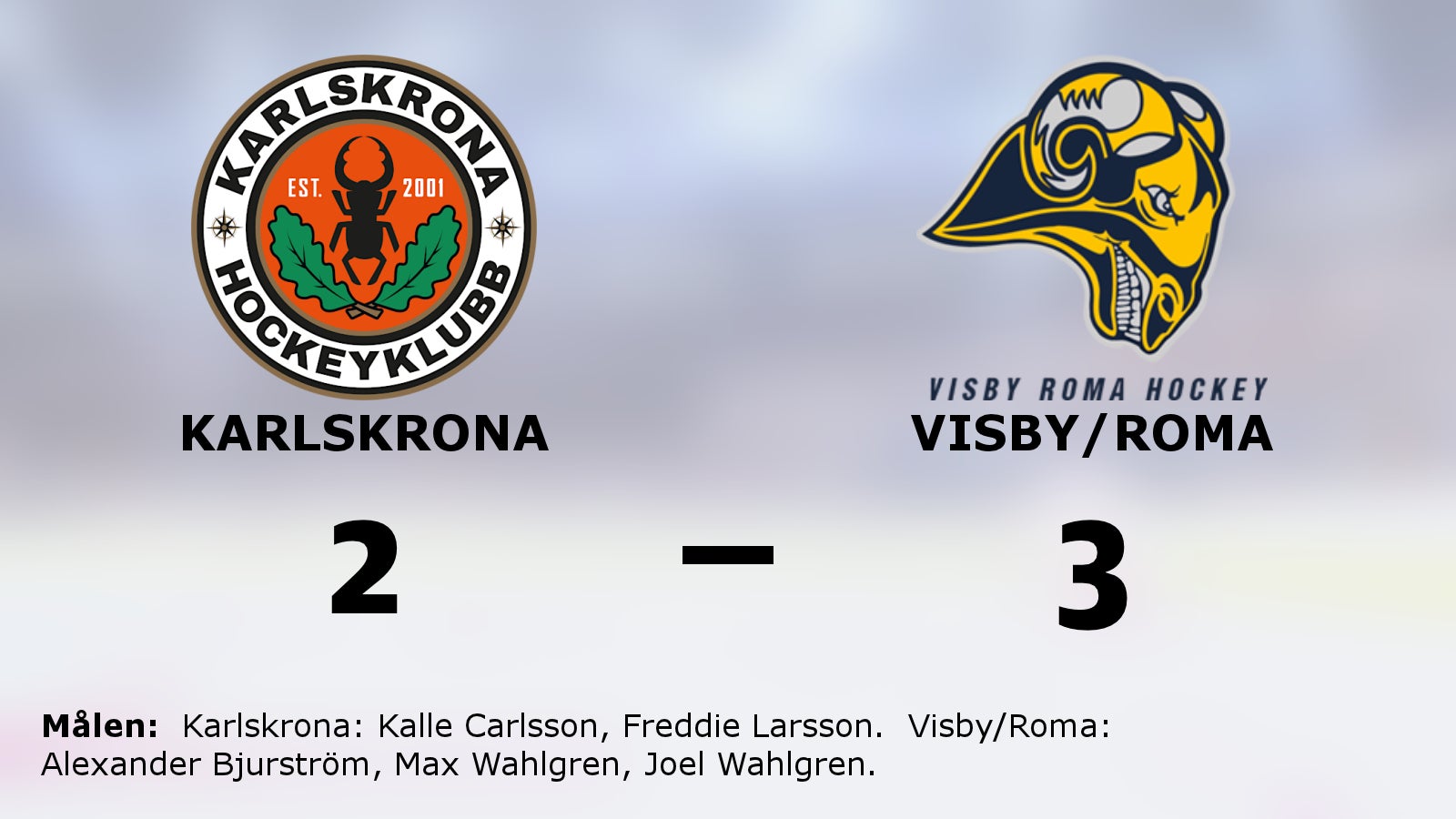 Visby/Roma vann efter förlängning mot Karlskrona