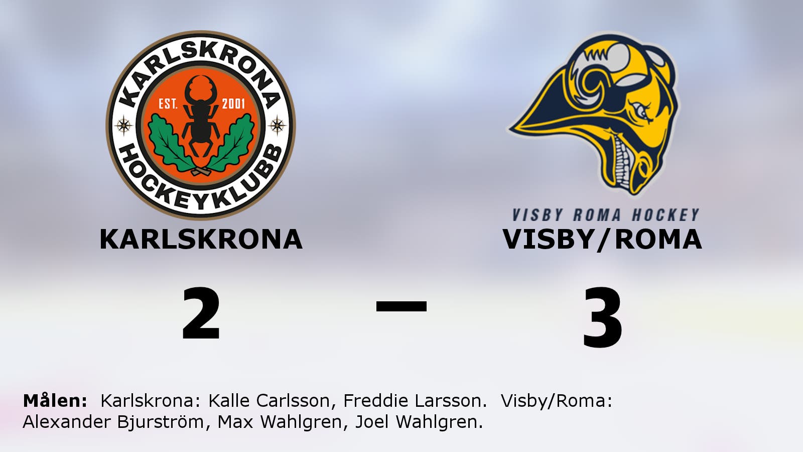Visby/Roma vann efter förlängning mot Karlskrona