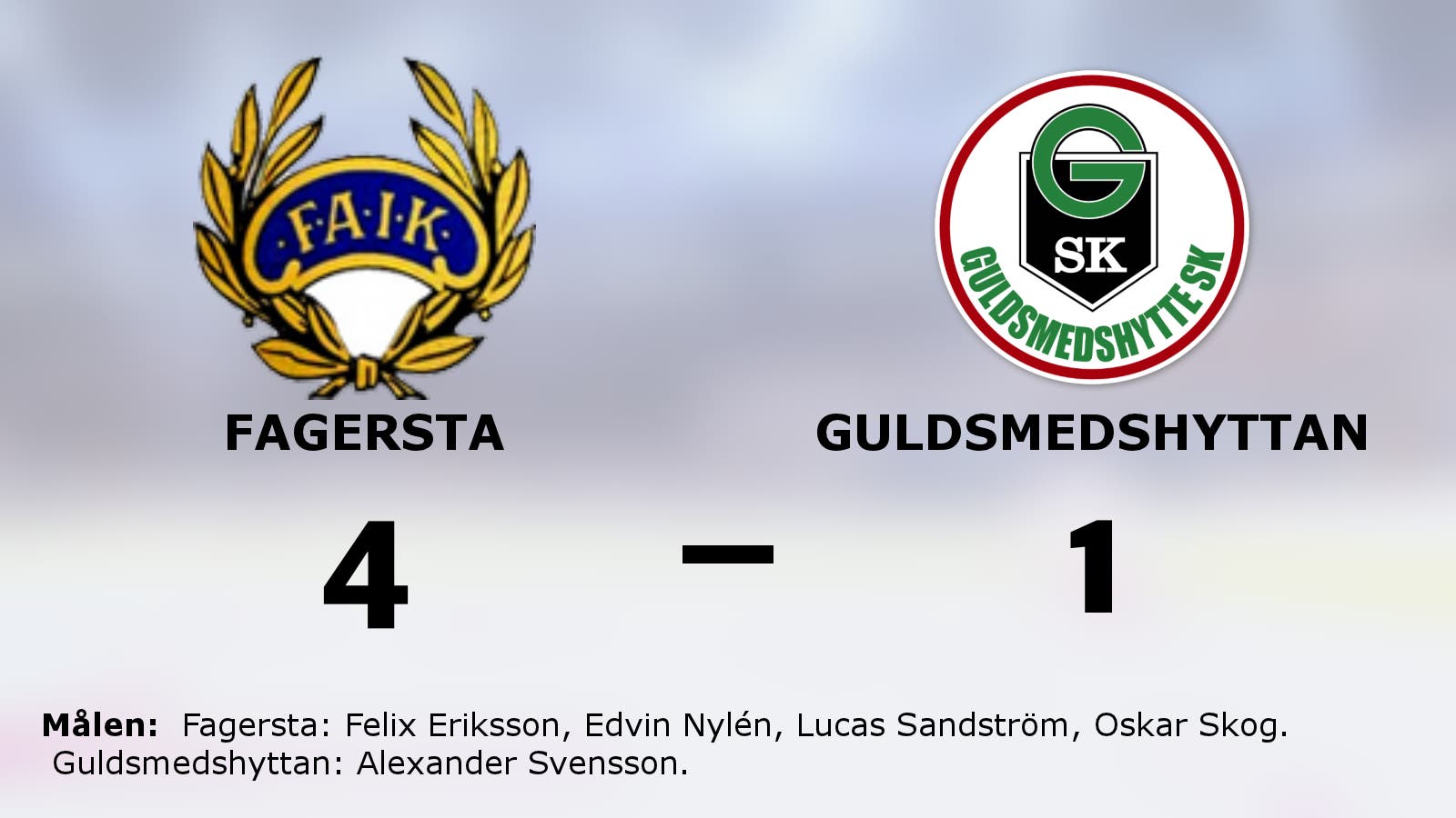Seger för Fagersta hemma mot Guldsmedshyttan