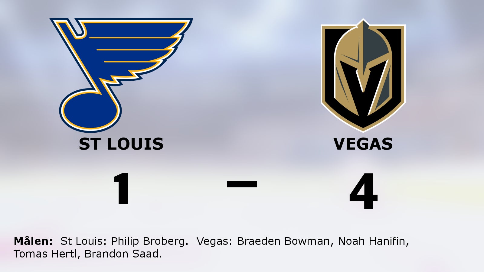 Efterlängtad seger för Vegas – bröt förlustsviten mot St Louis