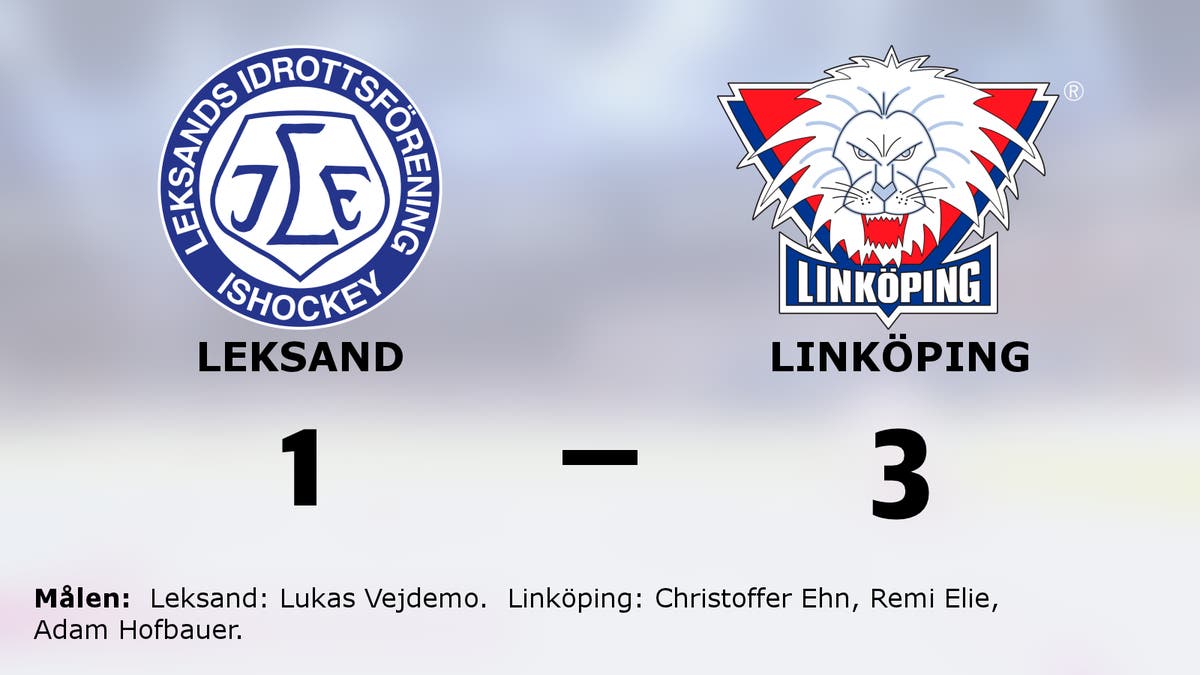 Seger för Linköping med 3–1 mot Leksand