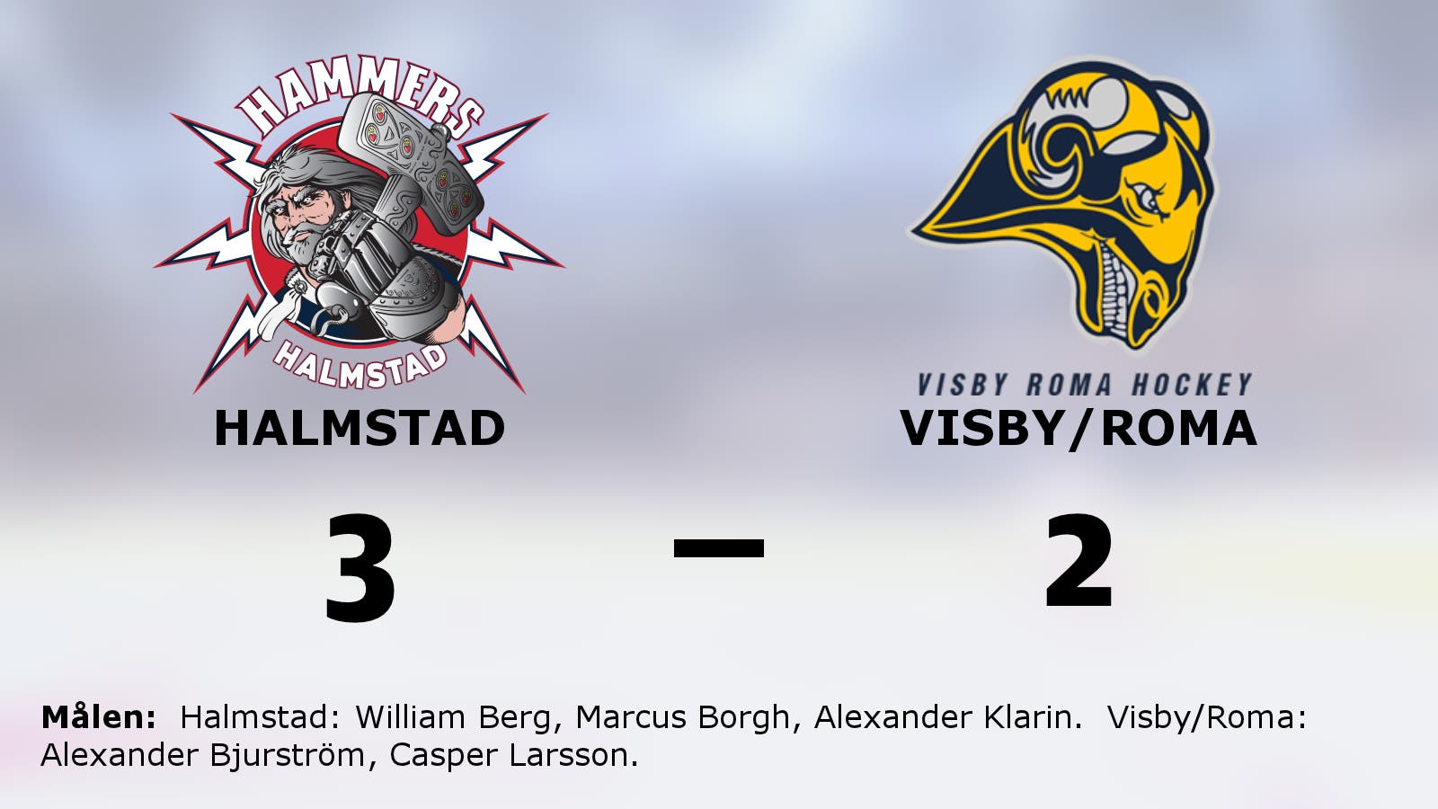 Halmstad vann med 3–2 hemma mot Visby/Roma