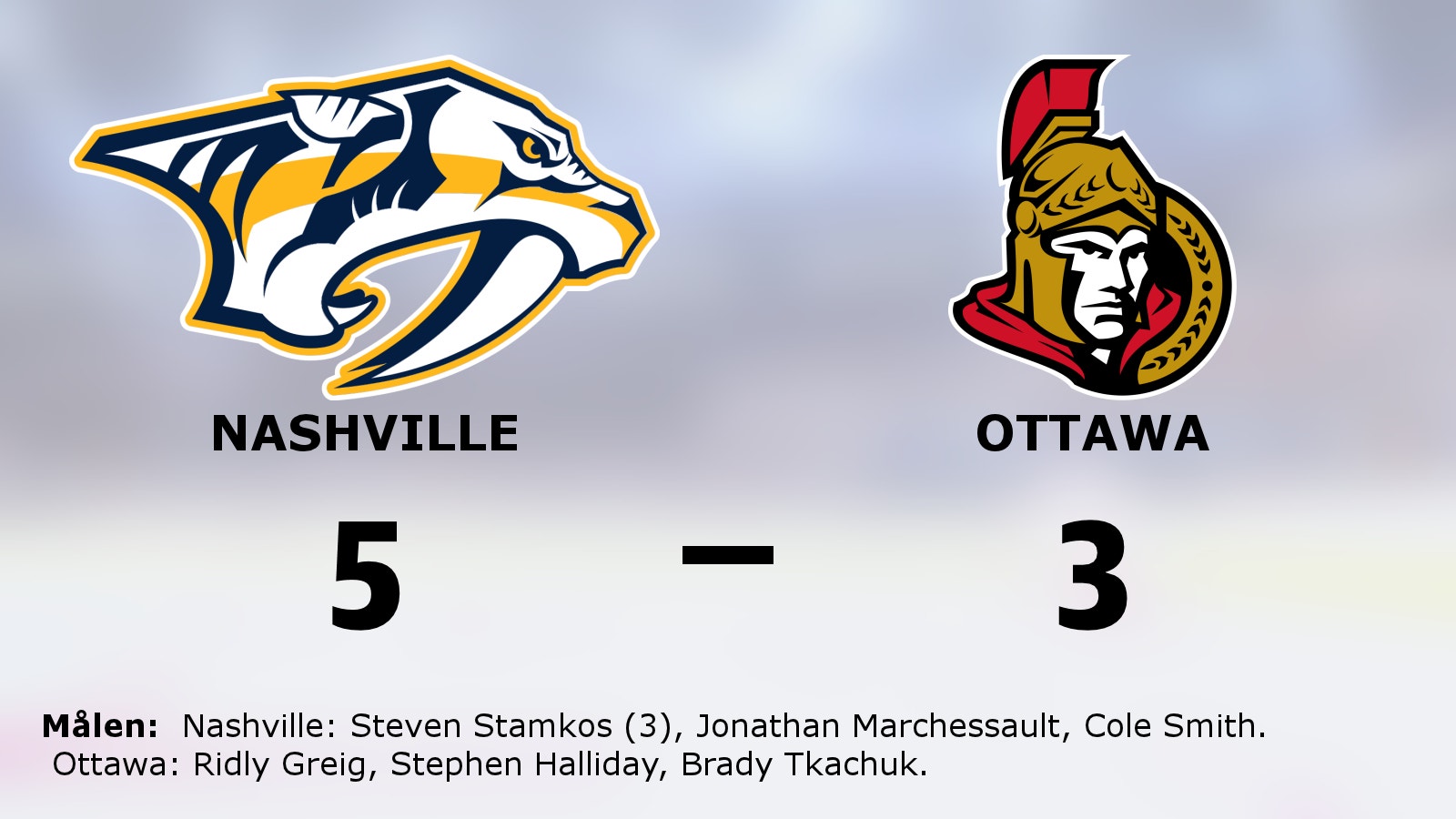 Hattrick av Steven Stamkos när Nashville slog Ottawa