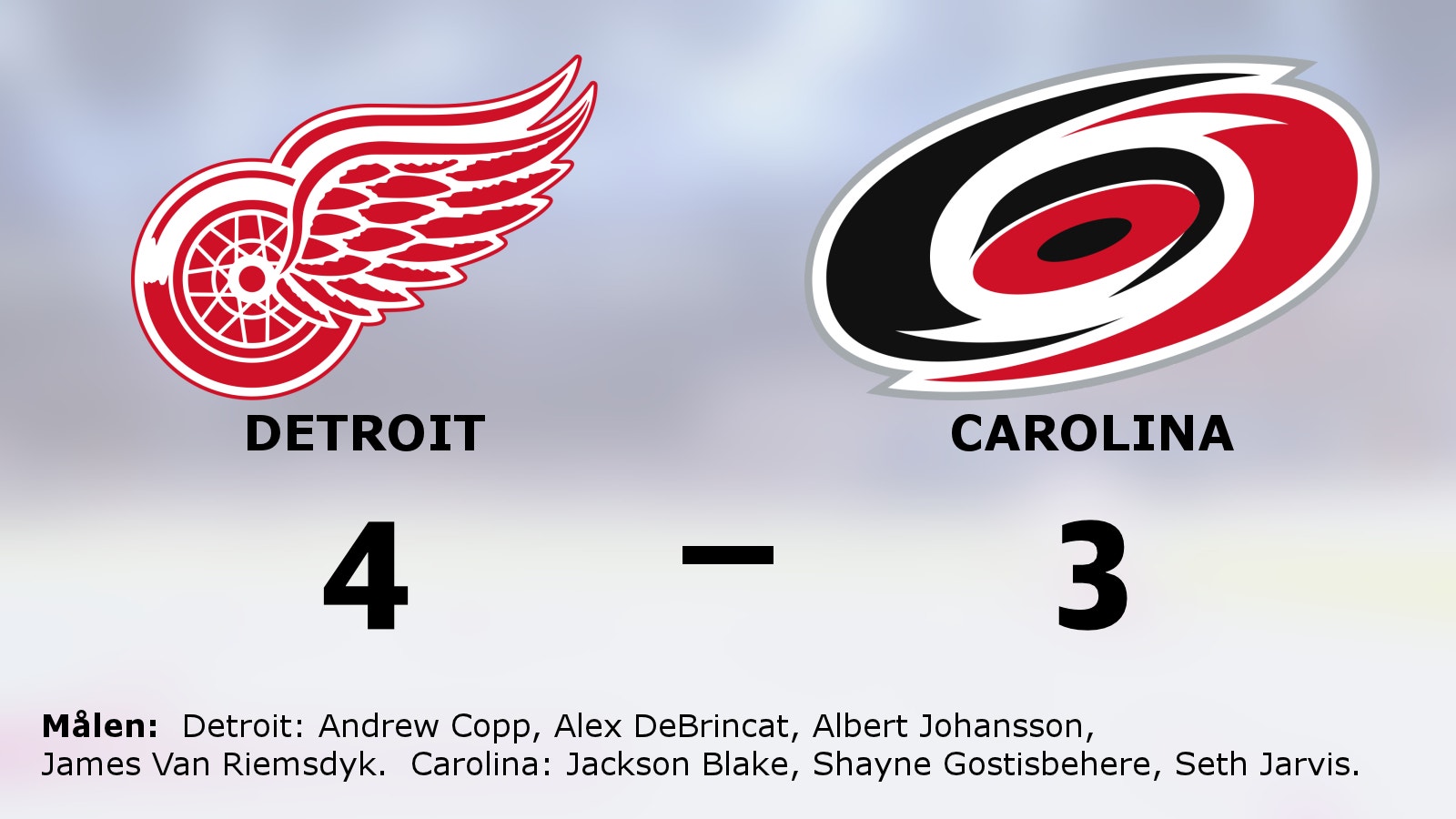Stark seger för Detroit mot Carolina