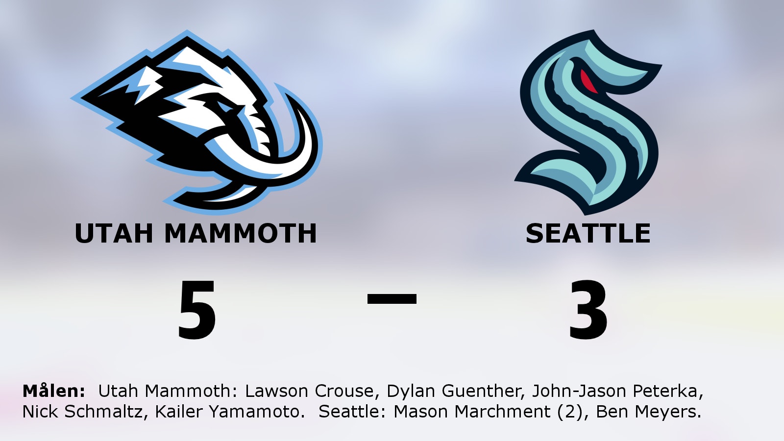 Seger för Utah Mammoth mot Seattle