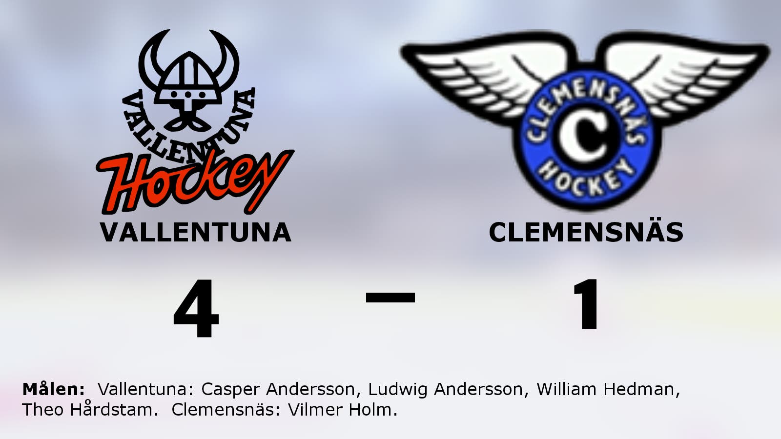 Seger för Vallentuna mot Clemensnäs i hockeyettan norra