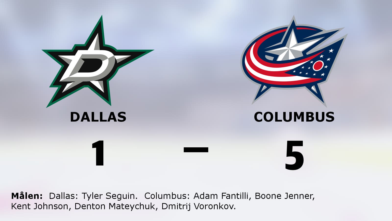 Seger för Columbus med 5–1 mot Dallas