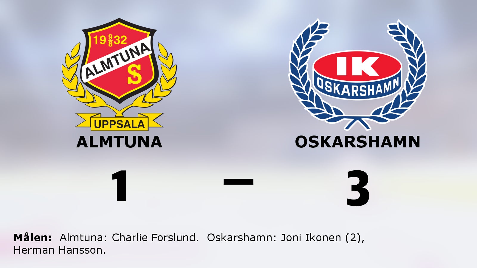 Oskarshamn vann mot Almtuna – Joni Ikonen blev matchvinnare
