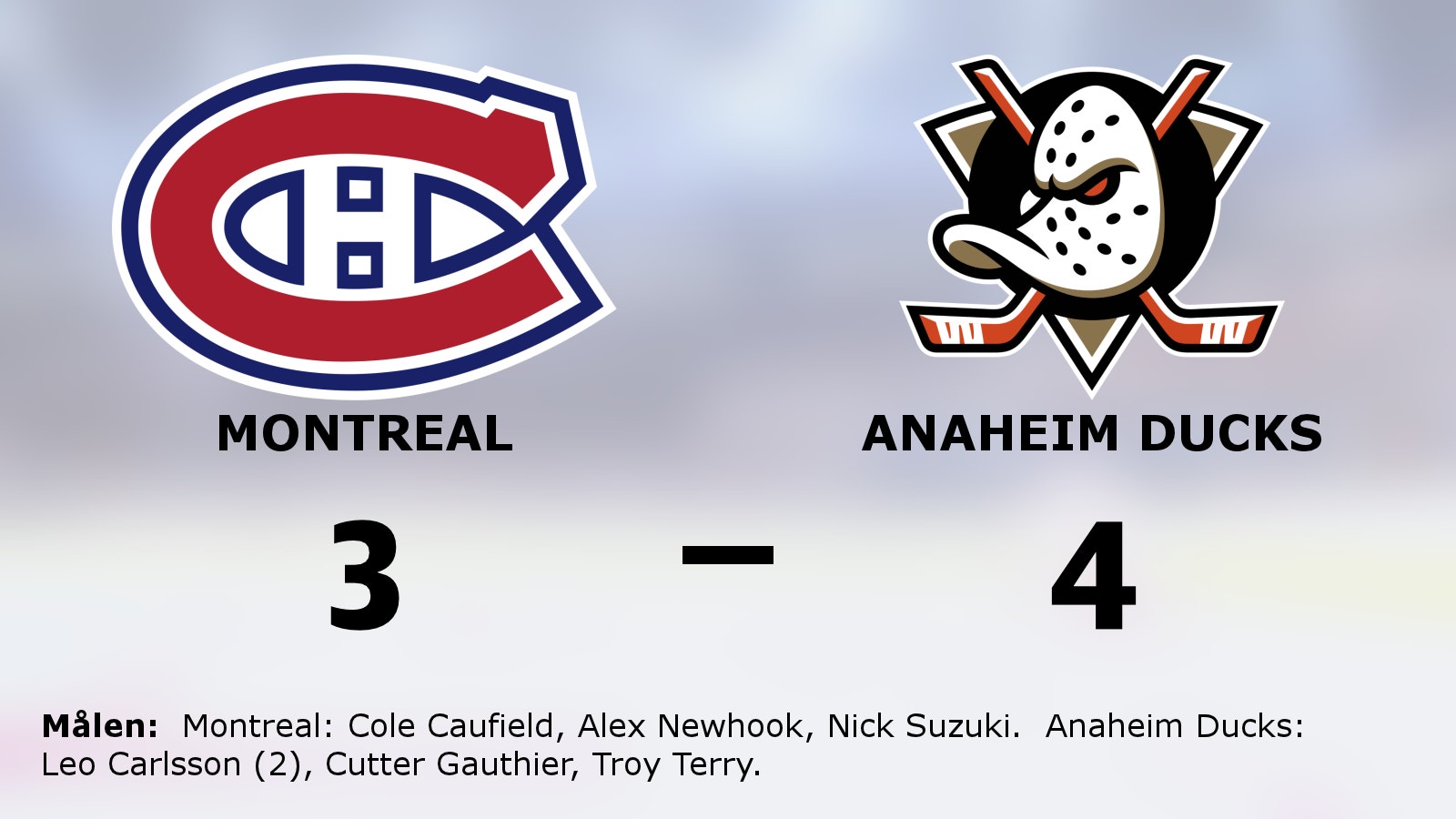 Anaheim Ducks ny etta i Atlantic division efter seger mot Montreal