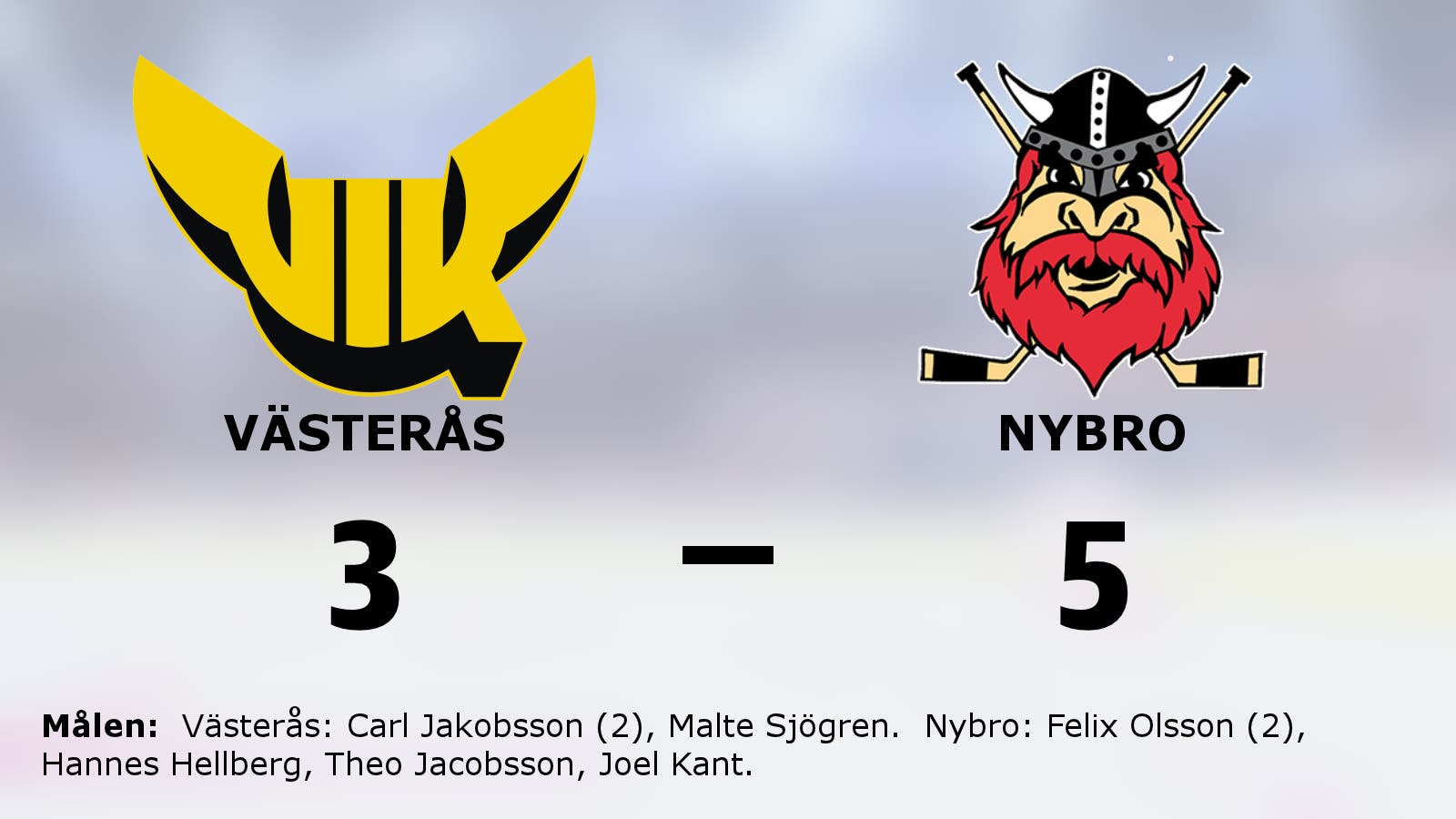 Tre poäng till Nybro efter snabba mål mot Västerås