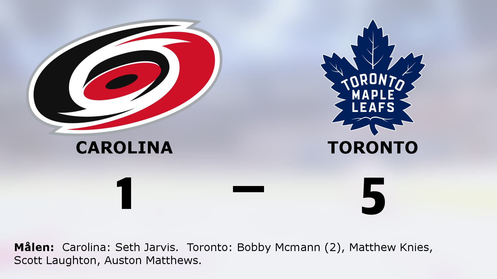 Bobby Mcmann het när Toronto besegrade Carolina