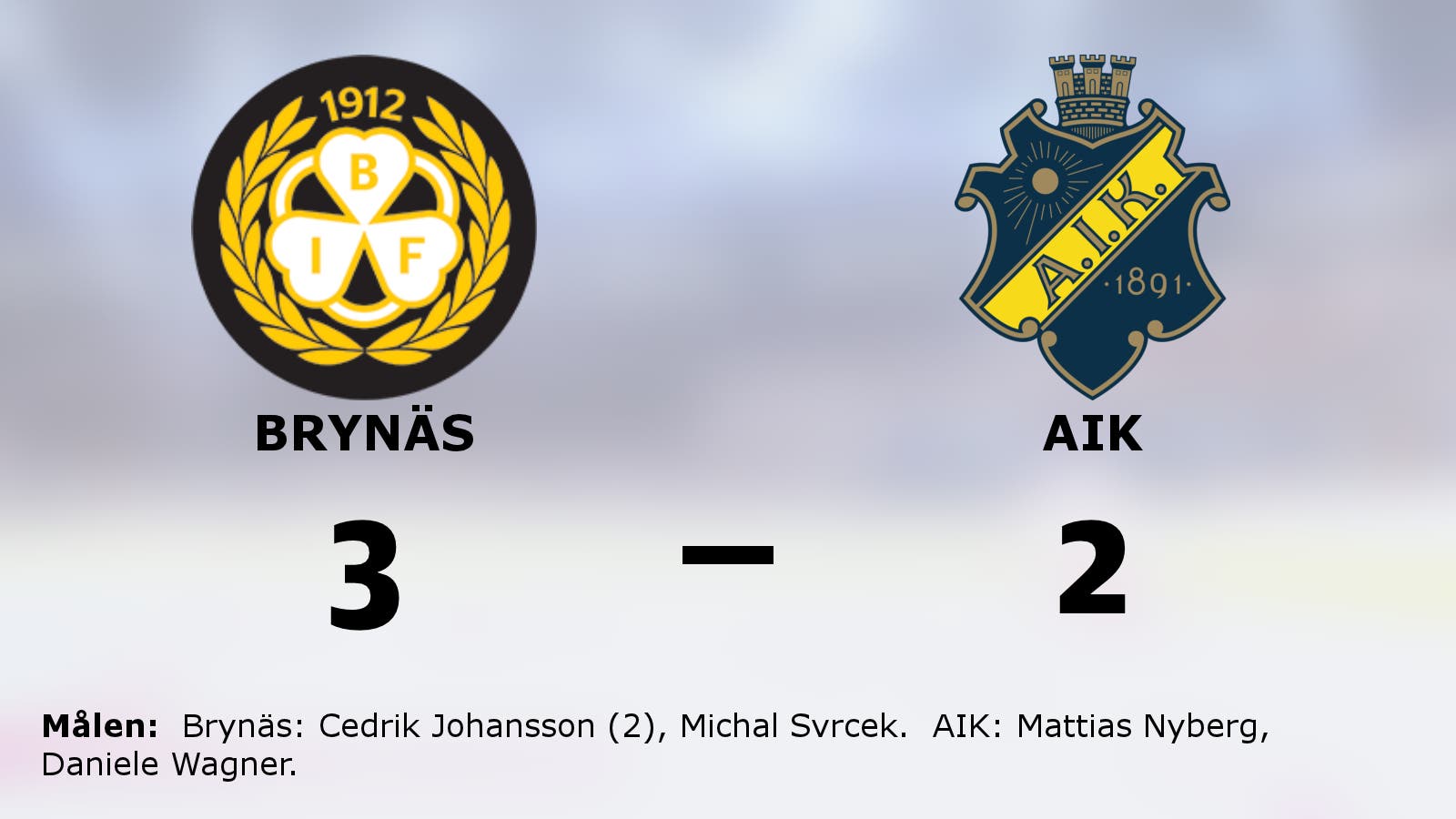 Seger i förlängningen för Brynäs mot AIK