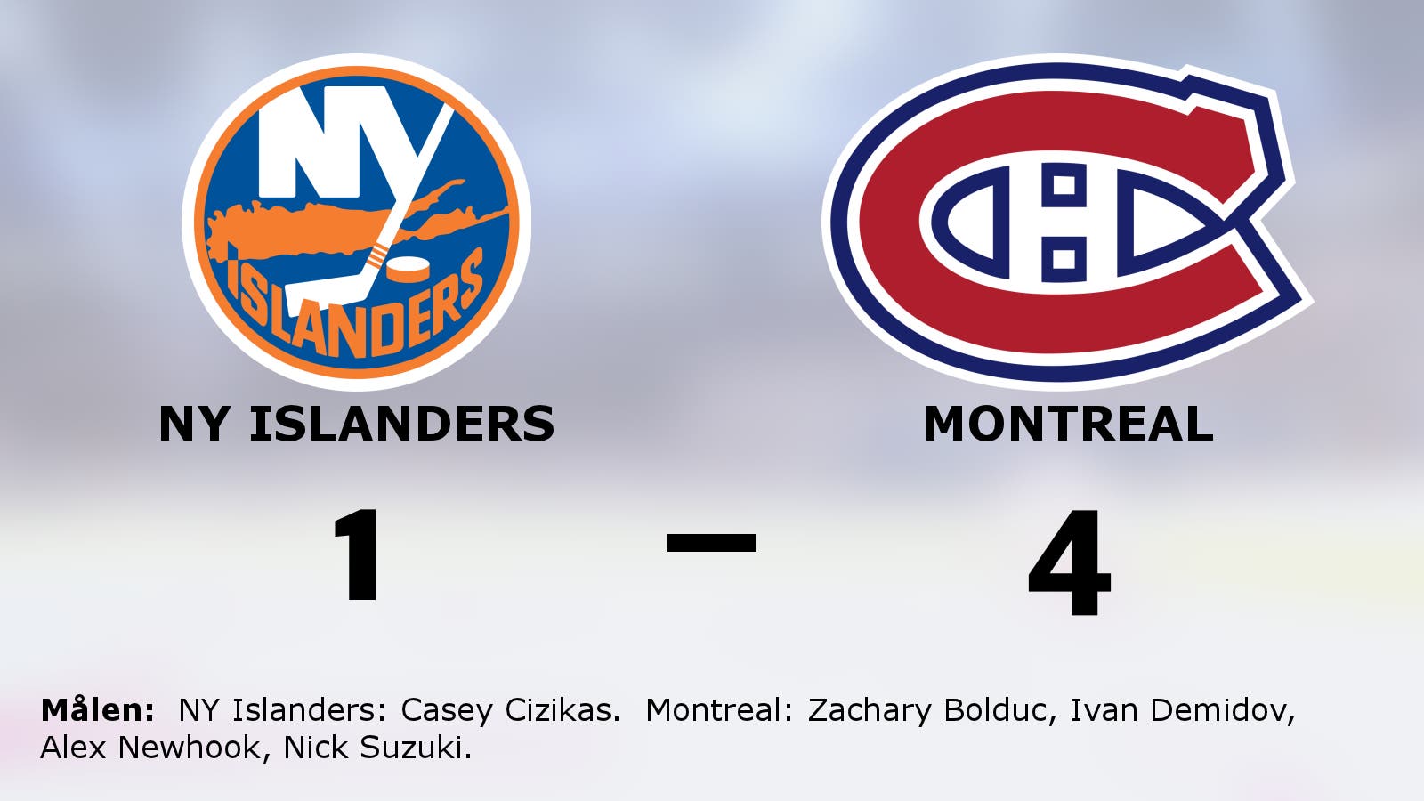 Montreal vann på bortaplan mot NY Islanders