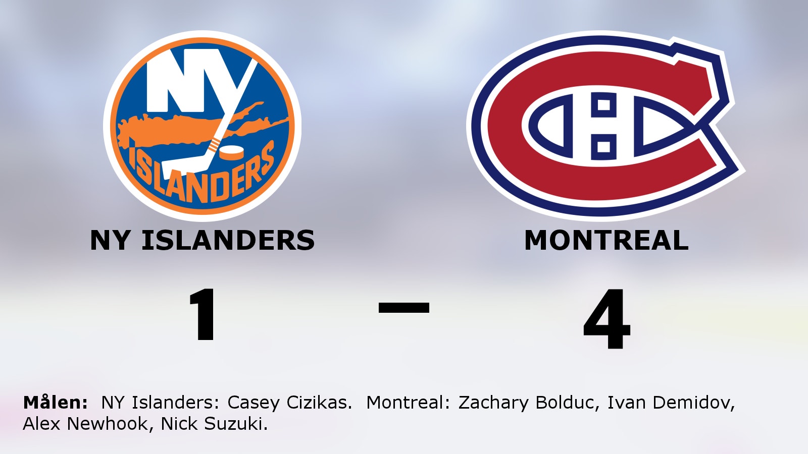 Montreal vann på bortaplan mot NY Islanders