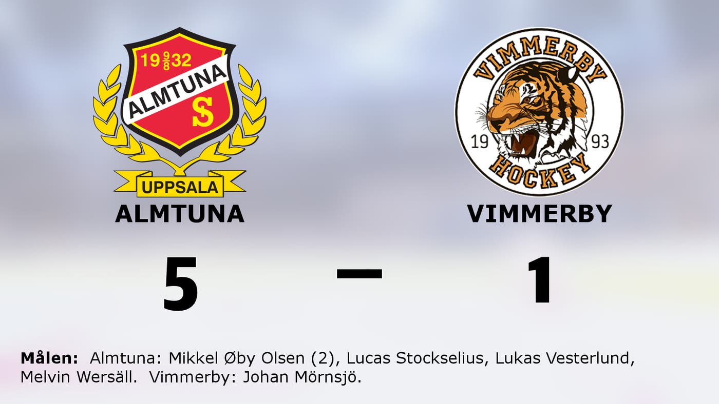 Mikkel Øby Olsen tvåmålsskytt för Almtuna i segern mot Vimmerby
