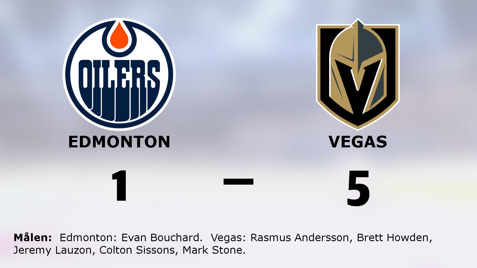 Tungt för Edmonton – Vegas bröt fina vinstsviten