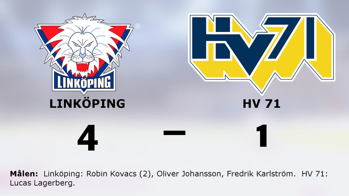 Robin Kovacs gjorde två mål för Linköping i segern mot HV 71