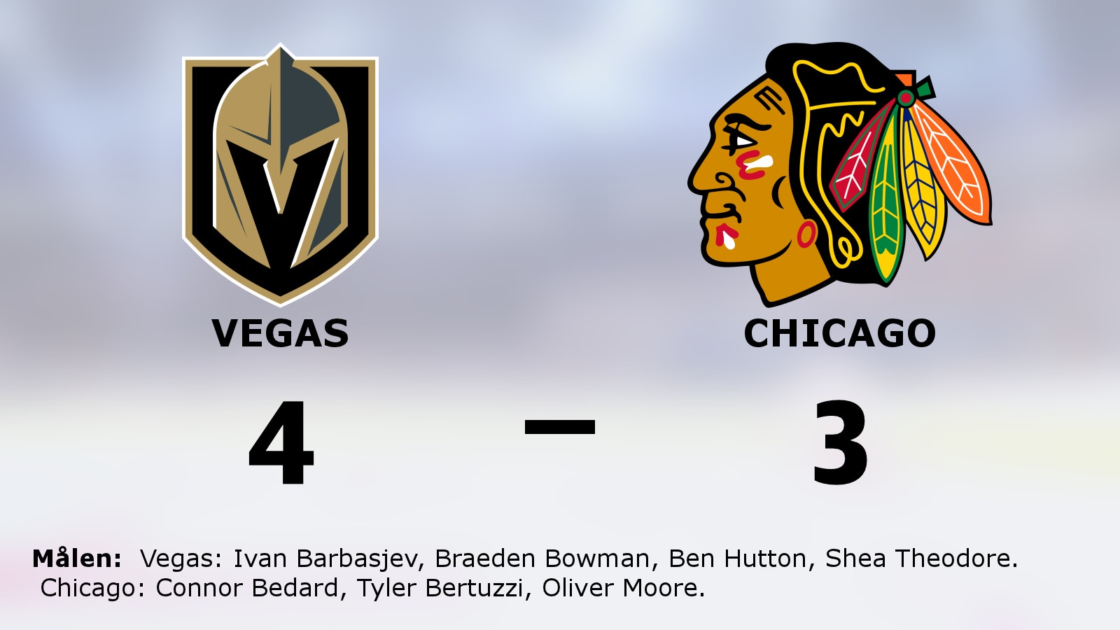 Straffar avgjorde – Vegas vann mot Chicago