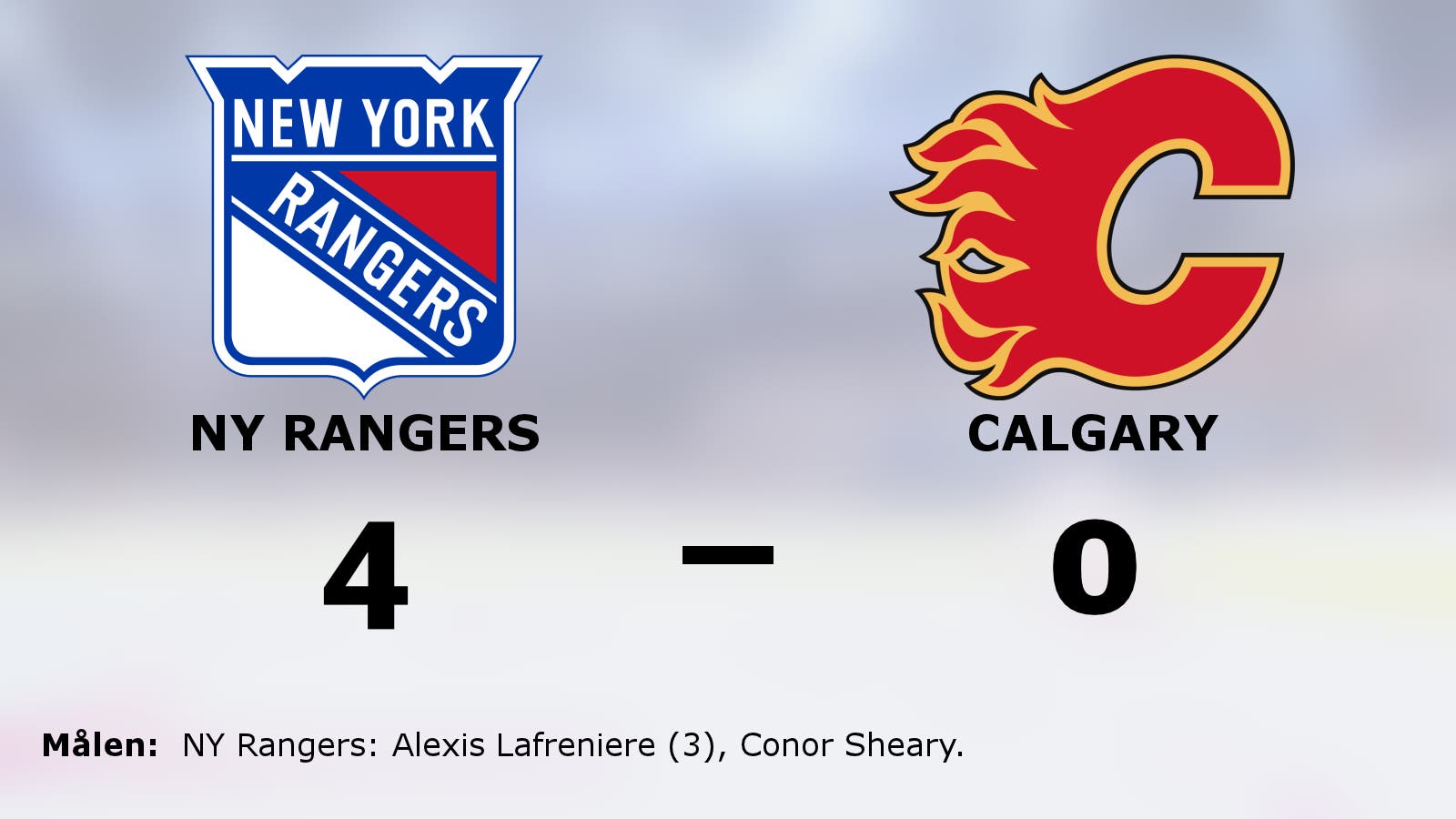Alexis Lafreniere tremålskytt i NY Rangers seger mot Calgary