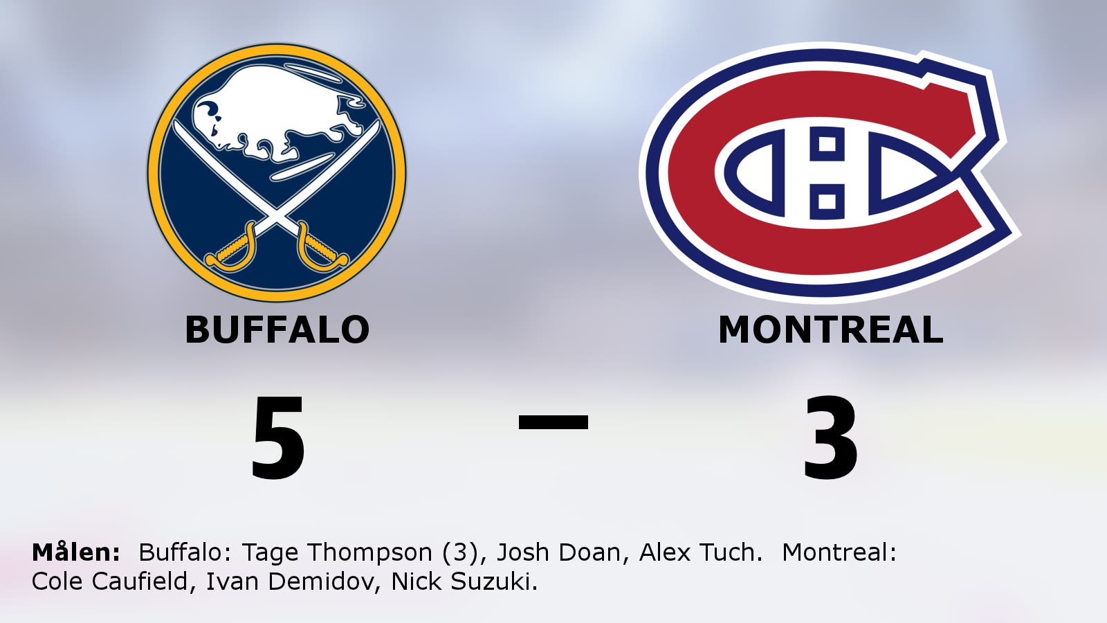 Buffalo vann – efter hattrick av Tage Thompson
