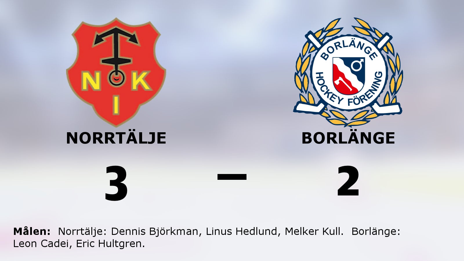 Norrtälje bröt tuffa sviten med 3–2 mot Borlänge